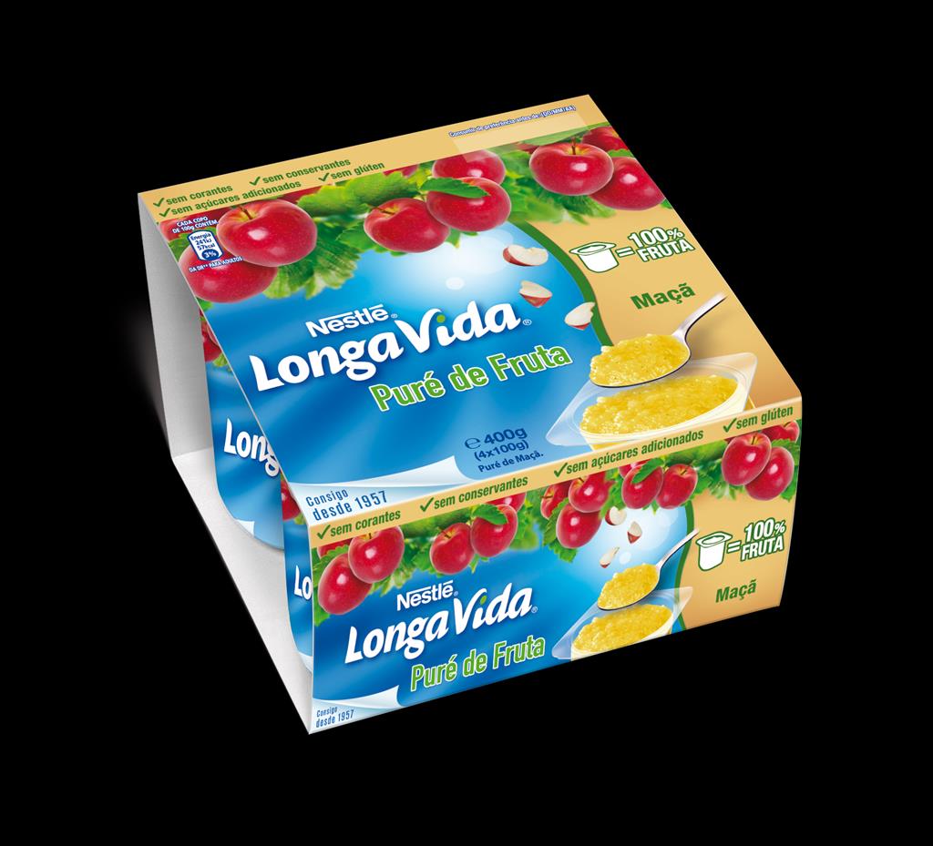 PURE FRUTA MACA 4x100G LONGA VIDA